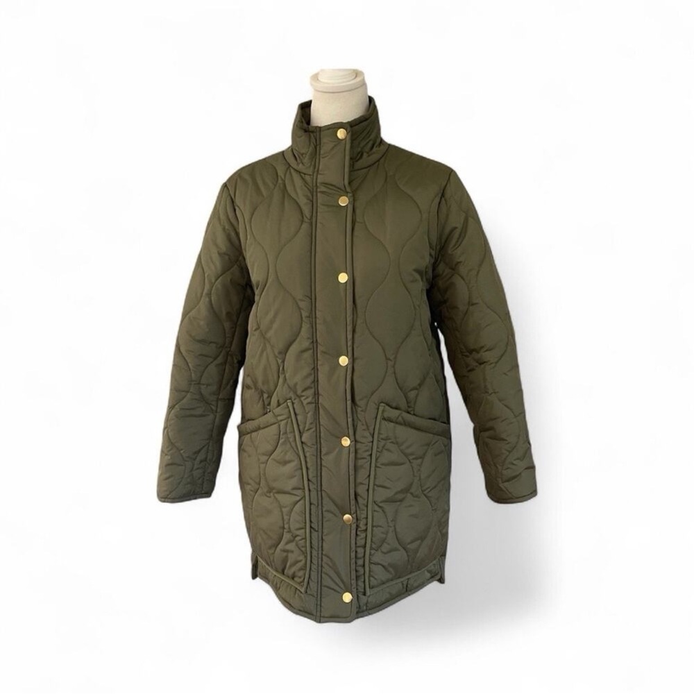 JCREW Olive Quilted Women's Jacket M Tall